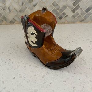 Vintage Cowboy Boot Western Rustic Tape Dispenser Ceramic Office Country Life